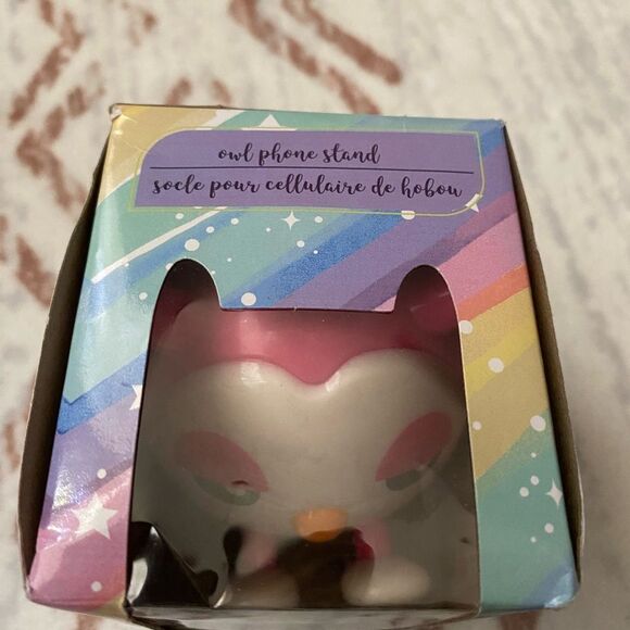 Phone Stand/ Owl Bank - Pink and White - Picture 6 of 7